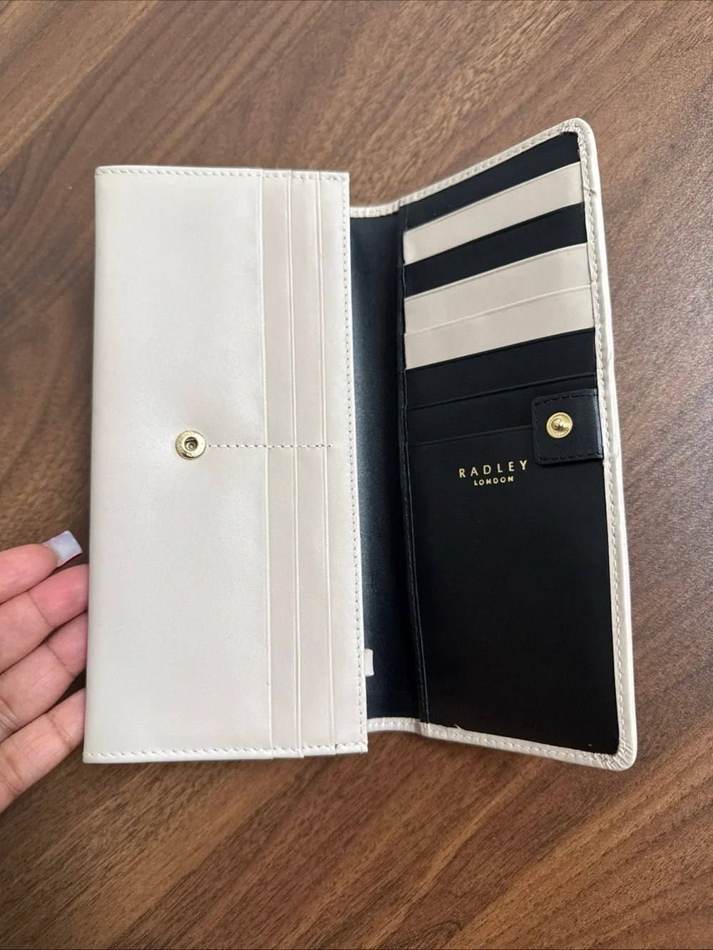 RADLEY LONDON Cream Wallet with Black Scottie and Red Collar Accent